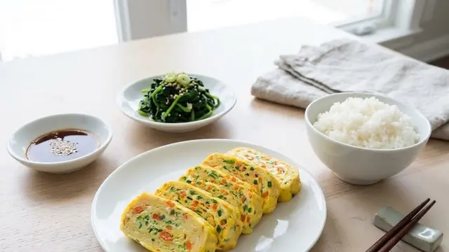 Resep gyeran mari Korea, telur gulung dengan isian sayuran