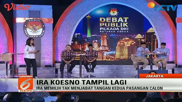 Ira Koesno, kembali mencuri perhatian saat menjadi moderator dalam debat pamungkas pilkada DKI Jakarta.