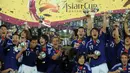 Jepang menjadi kontestan yang paling banyak menjuarai ajang Piala Asia yaitu sebanyak 4 kali, yaitu pada 1992, 2000, 2004 dan 2011. Piala Asia 2023 Qatar menjadi kali ke-10 Jepang lolos ke putaran final. Pada penyelenggaraan Piala Asia terakhir pada 2019 di Uni Emirat Arab, Jepang menjadi runner-up setelah kalah 1-3 dari Qatar di partai final. (AFP/Manan Vatsyayana)