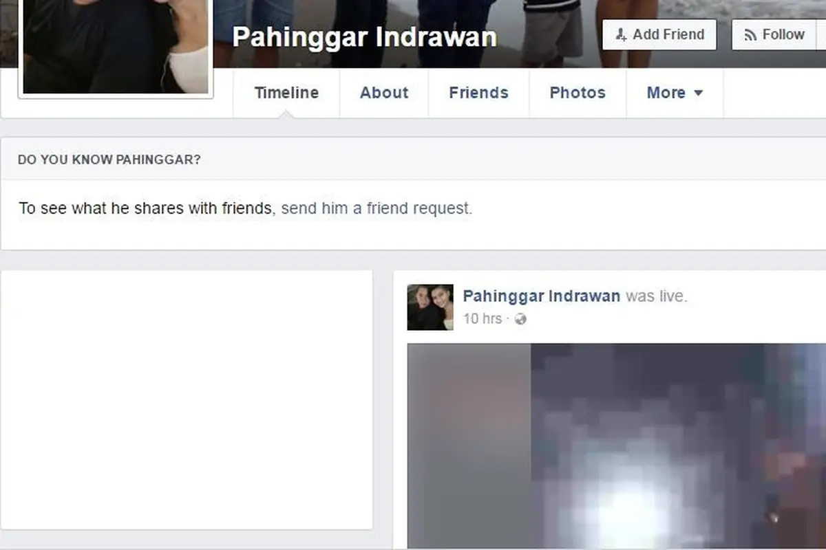 Akun Facebook Pria Bunuh Diri Live di Facebook
