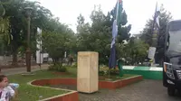Patung Ismail Marzuki yang mulai dipindahkan (Liputan6.com/Putu Merta)