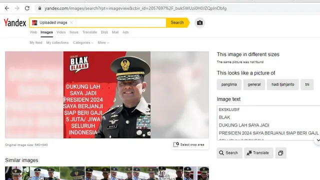 Hasil penelusuran Yandex