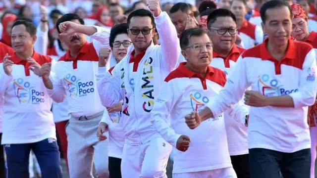 Jokowi senam Poco-poco (Hak Cipta: credit: instagram.com/sekretariat.kabinet/gen)
