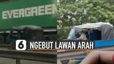 Ada-ada saja yang dilakukan oleh sopir bajaj ini karena masuk tol JORR Cakung dengan ngebut dan lawan arah.