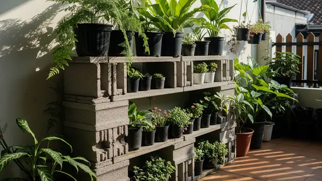 Cara Membuat Rak Pot dari Hebel Bekas (AI Generated)