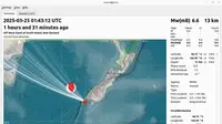 Lokasi gempa bumi Selandia Baru. (BMKG)