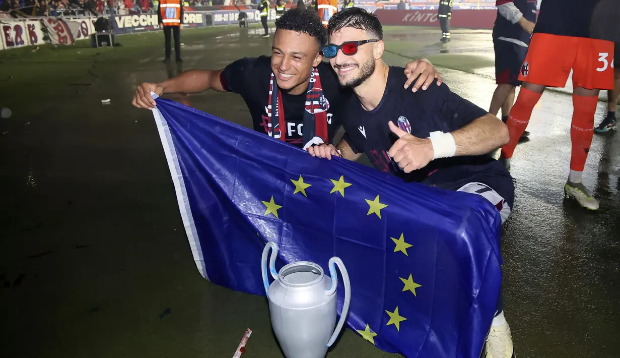 Tim berjuluk I Rossoblu itu dipastikan akan mendampingi Inter Milan, AC Milan, dan Juventus dalam ajang tersebut. (Michele Nucci/LaPresse via AP)