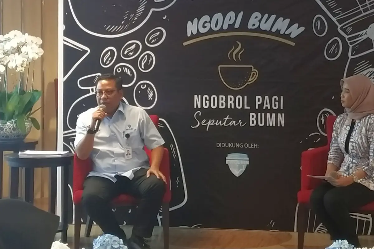 Direktur Pengembangan Usaha Perum Peruri Fajar Rizki dalam acara Ngopi BUMN di Kementerian BUMN, Rabu (8/1/2020).