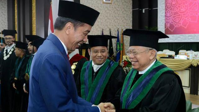 Presiden Jokowi dan Ketua Umum MUI Ma'ruf Amin