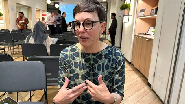 Managing Director Melbourne Symphony Orchestra Sophie Galaise saat ditemui di Jakarta, Kamis (4/7/2024). (Liputan6/Benedikta Miranti)