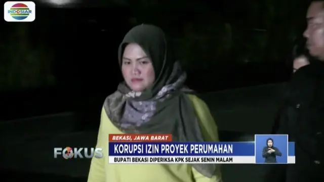 Bupati Bekasi Neneng Hasanah Yasin saat ini masih menjalani pemeriksaan di KPK.
