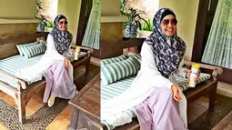 Penampilan baru Laudya Cynthia Bella tampak cantik dengan balutan hijab yang menutupi mahkota kepalanya tersebut. (instagram.com/laudyacynthiabella)