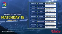 Link Live Streaming Liga Spanyol 2021/2022 Matchday 15 di Vidio, 27-30 November 2021. (Sumber : dok. vidio.com)