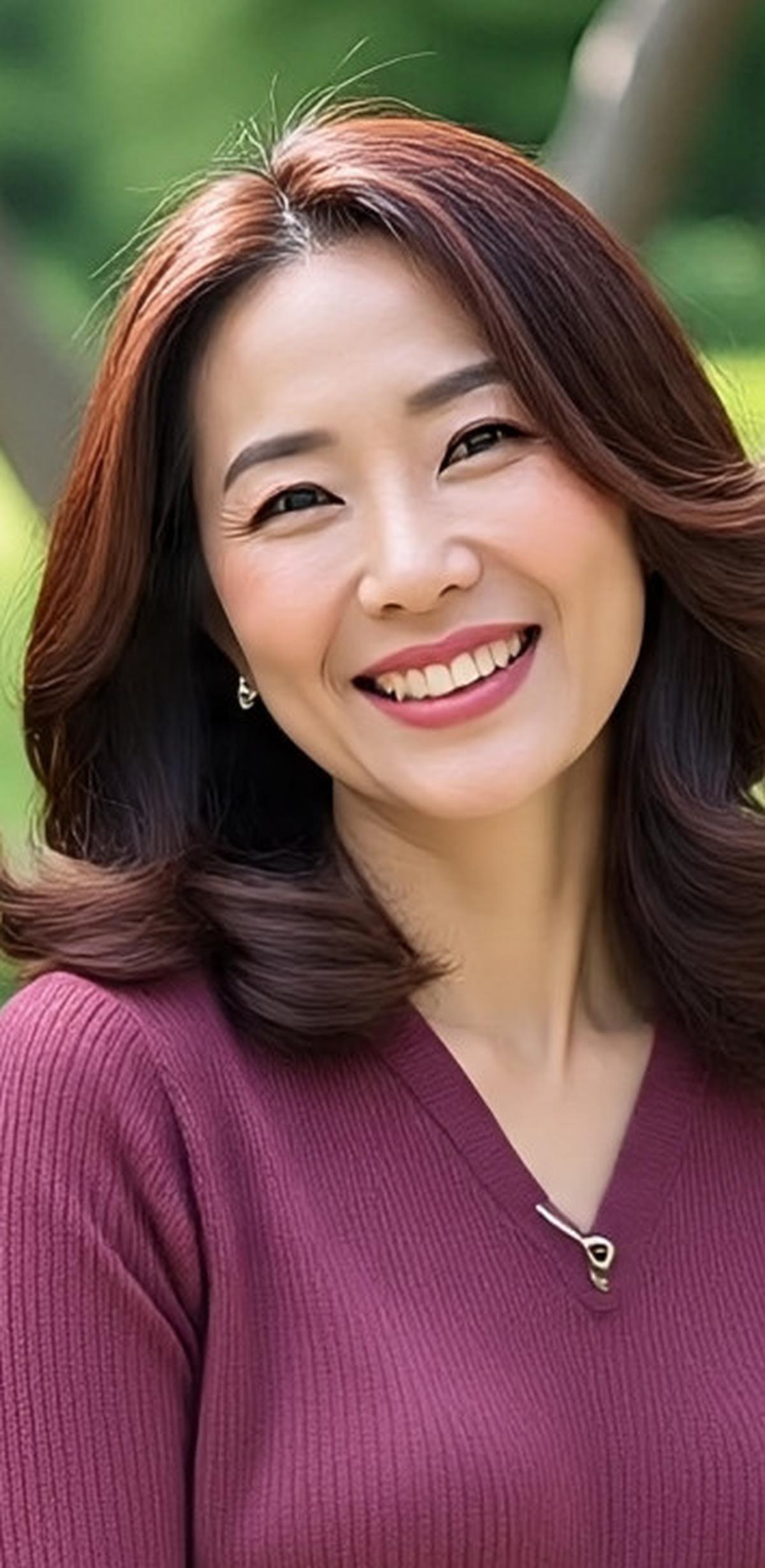 Gaya Rambut Wanita 40-an: Layer Wave Sebahu ala Korea