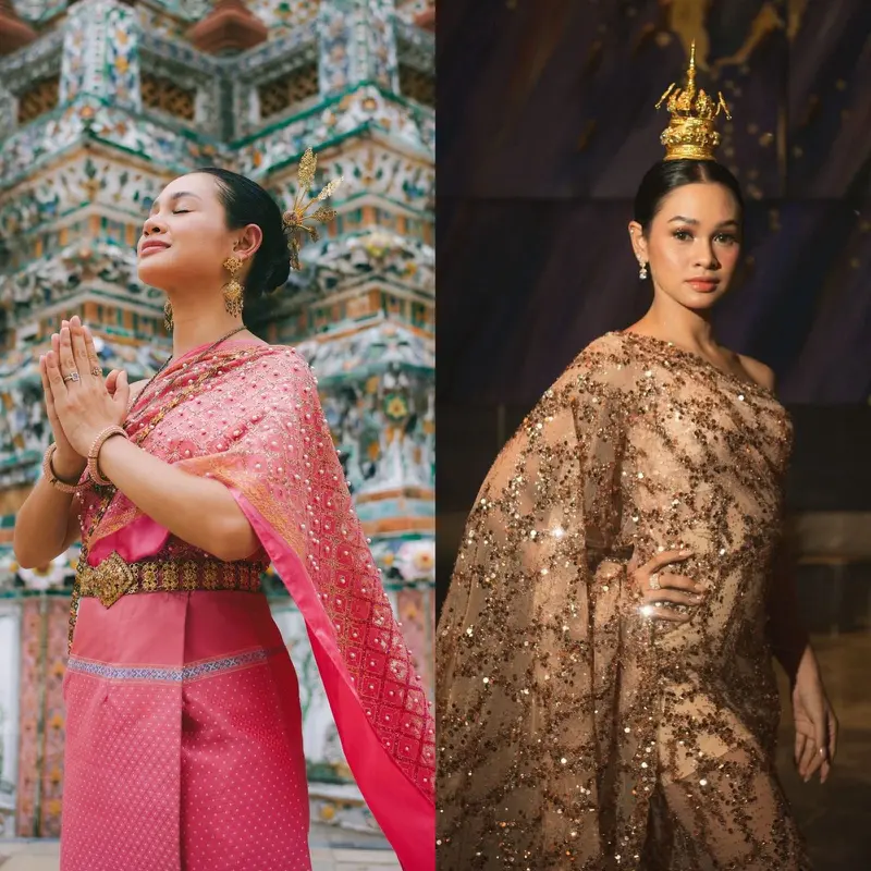 6 Pesona Anggun Andien Aisyah Pakai Busana Tradisional Thailand Chut Thai usai Manggung Perdana di Bangkok