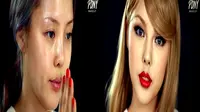 Berbekal Alat Rias, Blogger Cantik Berubah Jadi `Taylor Swift`