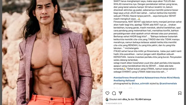 Unggahan Ade Rai. (Foto: Dok. Instagram @ade_rai)