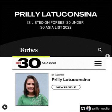 Prilly Latuconsina masuk dalam Forbes 30 Under 30 Asia