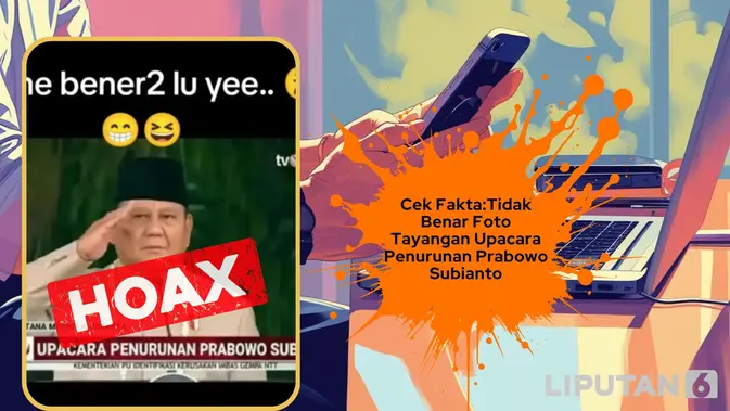 Cek Fakta: Tidak Benar Foto Tayangan Upacara Penurunan Presiden Prabowo