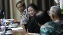 Ketua Dewan Pengarah Badan Pembina Ideologi Pancasila Megawati Soekarnoputri (kedua kiri) saat menggelar diskusi dengan para pemimpin redaksi media cetak, dan elektronik di Jakarta, Rabu (24/1). (Liputan6.com/Angga Yuniar)
