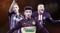 Pemain yang dibutuhkan Manchester City untuk juara Liga Champions musim depan: Milan Skriniar, Jadon Sancho dan Kylian Mbappe. (Bola.com/Dody Iryawan)