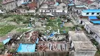 Foto udara menunjukkan bangunan yang rusak setelah tornado menghantam kota Suqian, di provinsi Jiangsu, China, Rabu 20 September 2023. (AFP/China OUT)