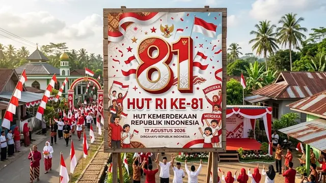 Poster Kemerdekaan 17 Agustus 1945 HUT RI Ke-81 (AI Generated)