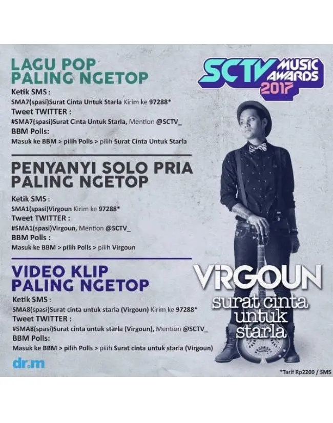 Virgoun Last Child kabarkan SCTV Music Awards 2017. (Instagram - @virgoun_)