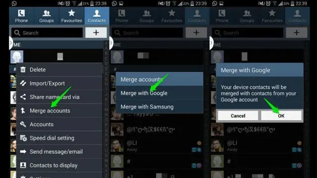Menghapus kontak duplikat di Android