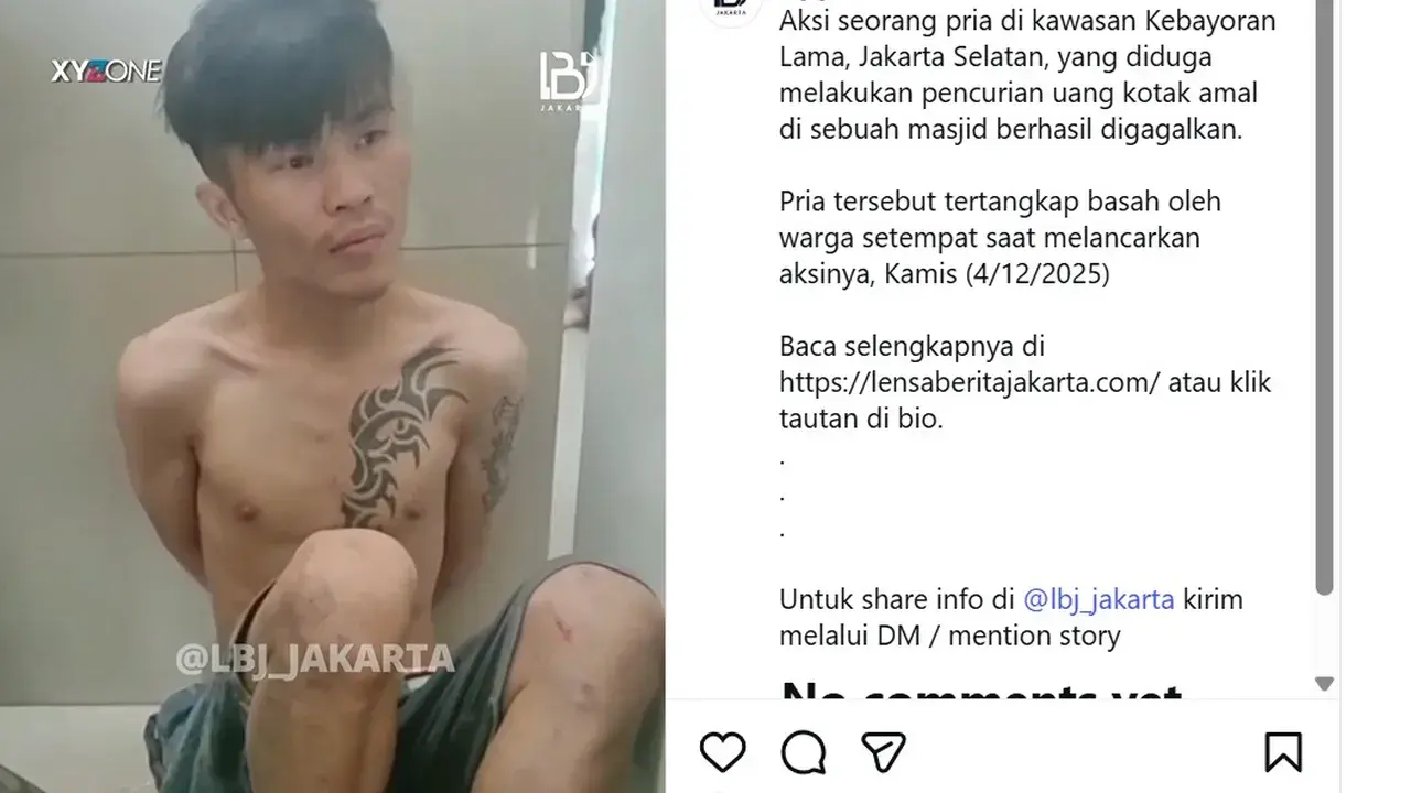 Pencuri kotak amal dibekuk warga kebayoran lama (Istimewa)