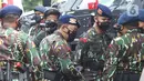 Kapolri Jenderal Pol Listyo Sigit Prabowo memberikan keterangan pers pada peringatan HUT ke-76 Korps Brimob Polri di Mako Brimob, Kelapa Dua, Depok, Jawa Barat, Minggu (14/11/2021). (Liputan6.com/Herman Zakharia)