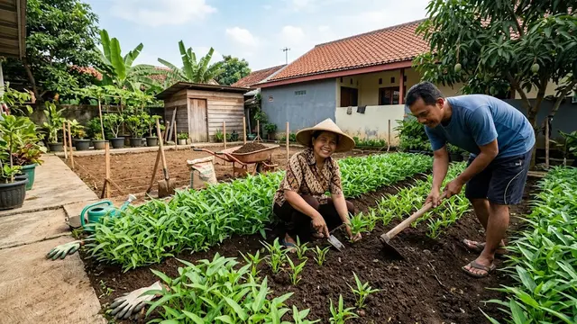 Cara Membuat Kolam Gurame Sekaligus Menanam Kangkung/AI Generated