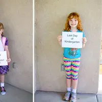 Mengenang hari pertama sekolah lewat foto perbandingan berikut ini. (Via: boredpanda.com)