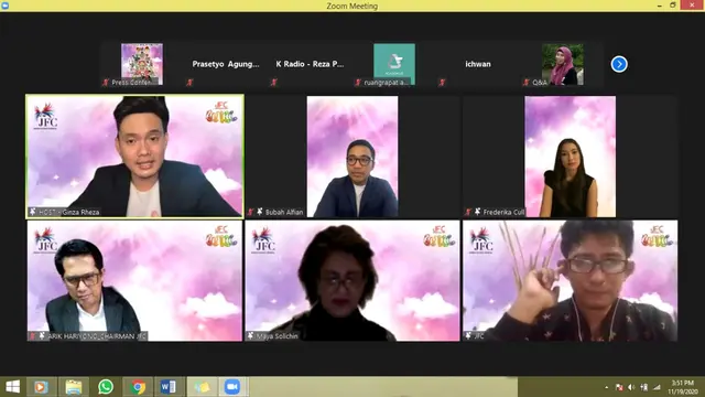 Frederika Alexis Cull dalam konrefernsi pers virtual JFC 2021. (Foto: Wayan Diananto)