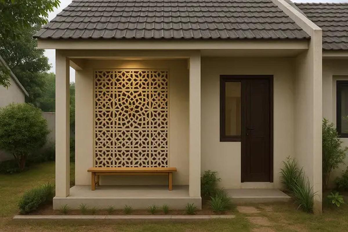 7 Model Teras Rumah Subsidi Tipe 36 dengan Roster Dekoratif, Sentuhan Simpel Bikin Rumah Estetik