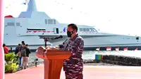 KRI Golok-688 produksi PT Lundin Industry Invest menambah kekuatan kapal tempur TNI Angkatan Laut. (Dok TNI AL)