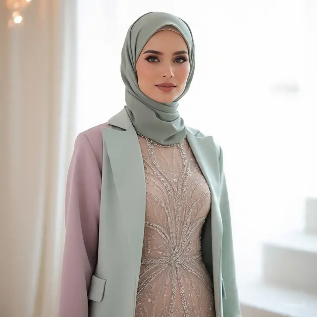 Gamis Brokat Blazer Pesta