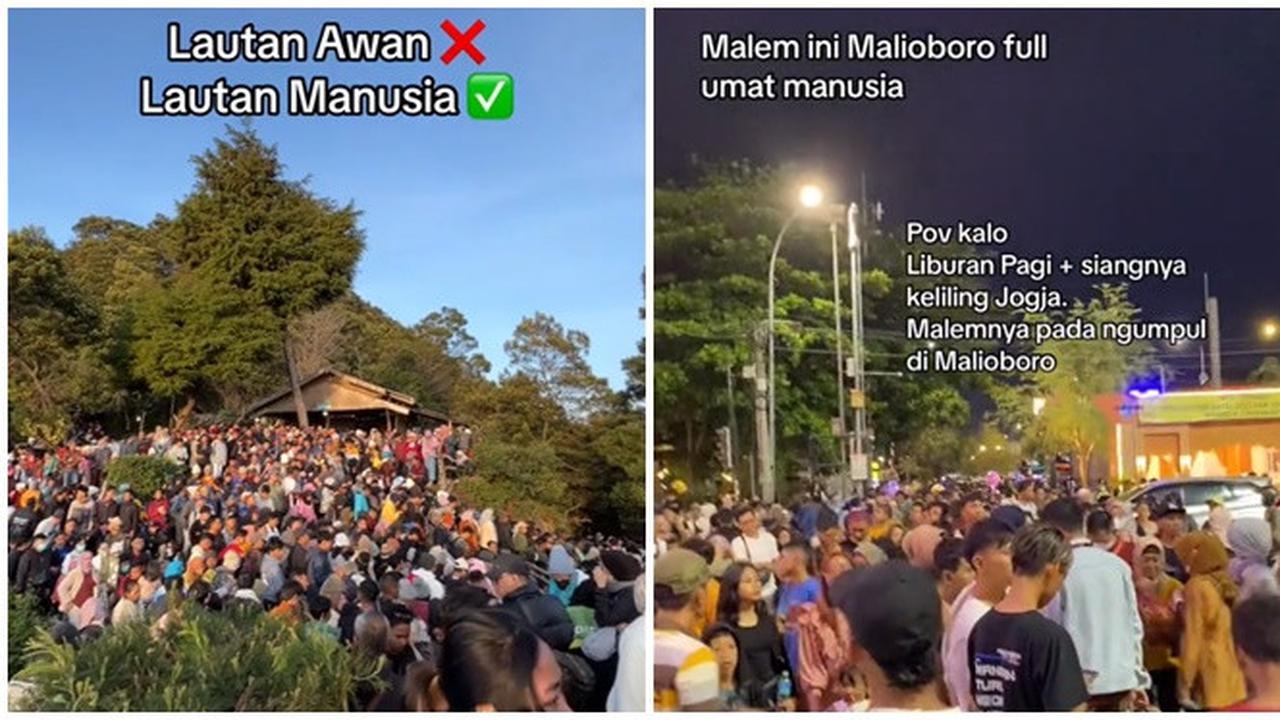 6 Potret Tempat Wisata Penuh Orang saat Libur Nataru, Niat Healing Malah Pusing