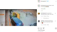Dari rekaman yang dibagikan akun Instagram @dramaojol.id, terlihat sebuah truk membawa alat berat di bagian belakang kendaraannya.