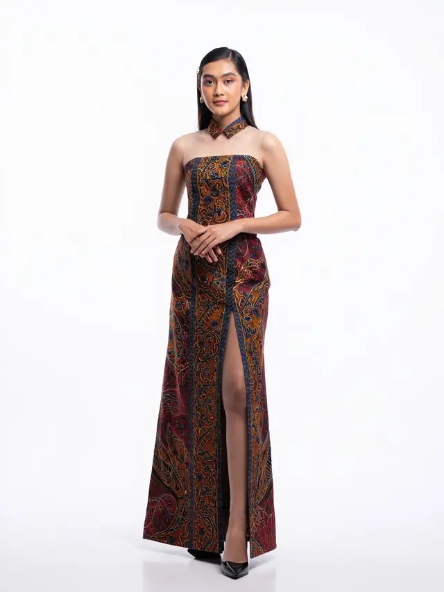 Dress Batik Kerah Shanghai Modern untuk Acara Resmi