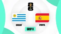 Spanyol Vs Uruguay laga pamungkas Grup H Piala Dunia 2026 di Estadio Akron, Guadalajara, Sabtu (27/6/2026) pukul 07.00 WIB. (KLY)