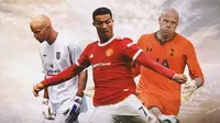 Ilustrasi - David James, Cristiano Ronaldo, Brad Friedel (Bola.com/Adreanus Titus)