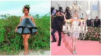 Busana Met Gala Versi Low Budget Ala Mimi Peri (sumber: Instagram/mimi.peri dan metmuseum)