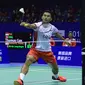 Tommy Sugiarto diistirahatkan saat tim Thomas Indonesia melawan Korea pada semifinal Piala Thomas 2016 di Kunshan, Tiongkok, Jumat (20/5/2016). (Liputan6.com/Humas PB PBSI)