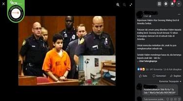 Gambar Tangkapan Layar Foto yang Diklaim Bocah Ditangkap Usai Mencuri Roti di Sebuah Toko di Amerika Serikat (sumber: Facebook).