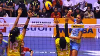 Tim Putri Jakarta Pertamina Energi memastikan lolos ke final four Proliga 2016 seusai mengalahkan Gresik Petrokimia, dengan skor 3-1.