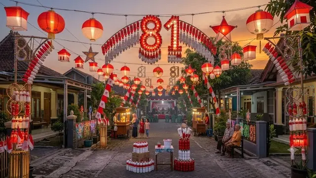 Lampu Hias Agustusan Unik HUT RI 81 (AI Generated)