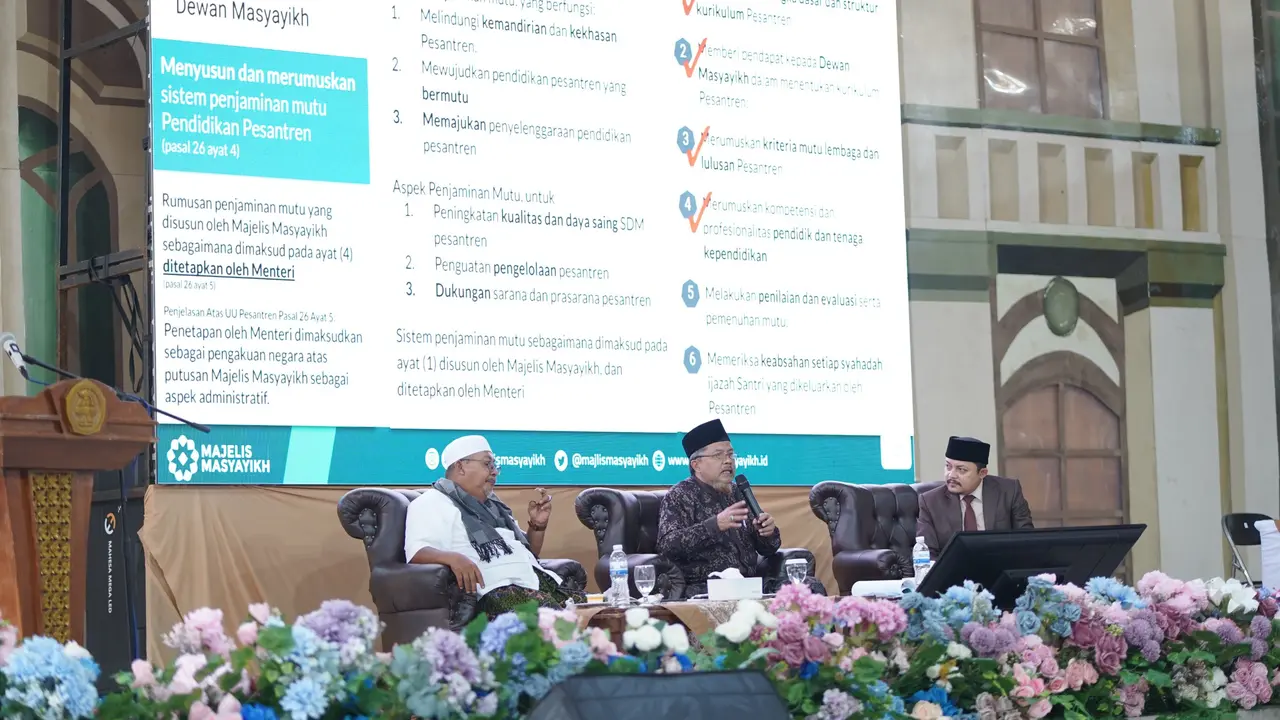 Majelis Masyayikh kembali menegaskan komitmennya dalam memperkuat peran pesantren sebagai lembaga pendidikan yang strategis melalui kegiatan Sosialisasi Undang-Undang No. 18 Tahun 2019 tentang Pesantren (Istimewa)