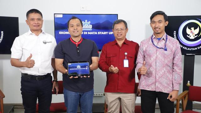 Talkshow Bincang Bahari 7 dengan tema Ekonomi Biru di Mata Startup yang berlangsung hybrid dari Media Center KKP, Jakarta, Kamis (22/9/2022). (Foto: KKP)