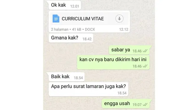 7 Chat Orang Cari Kerja Ini Bikin Emosi